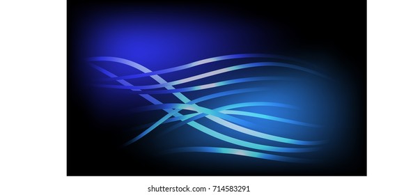 Abstract light background in warm blue tones. illuminated neon lines