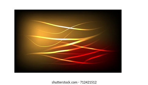 Abstract light background in warm yellow-red tones. illuminated neon lines