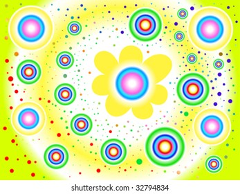Abstract light background from yellow circles.
