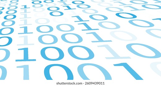 Abstract light background of zeros ad ones in white and gray colors.