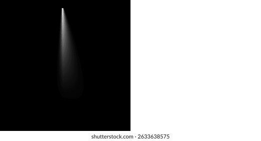 Luz abstrata PNG feixe brilhando através da escuridão com foco bordas macias e brilho realista para palco, cena, ou efeitos visuais