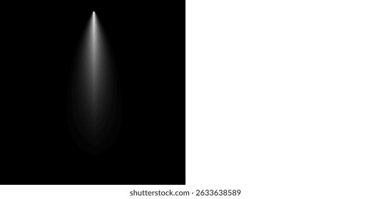 Abstract Light Beam PNG Shining Through Darkness with Focused Soft Edges and Realistic Glow for Stage, Scene, or Visual Effects