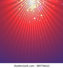 Abstract light beams with falling stars