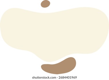 Abstrato líquido orgânico bege claro ou creme blob forma com acentos castanhos.