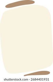 Abstrato luz bege vertical retangular forma bolha com acento superior marrom.