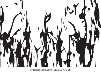 Abstract light black watercolor background, fire flame like black texture with white background