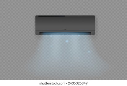 Efecto de soplado de luz abstracto del aire acondicionado, purificador de aire o humidificador. Acondicionador de aire con efecto de viento frío. Efecto de onda de viento. Movimiento realista de una delgada corriente de agua