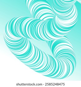 Abstract light blue 3D twisted gradient wave shape concept background. Vector graphic design