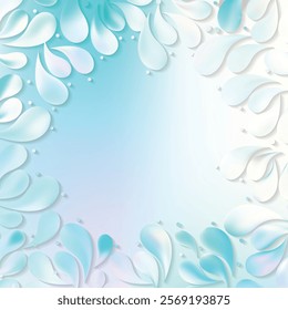 Abstract Light Blue Arc Drops Background Template