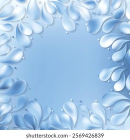 Abstract Light Blue Arc Drops Background