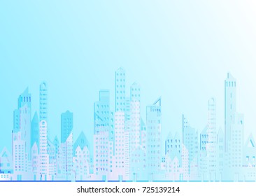 Abstract light blue background and building pattern,Vector illustration.