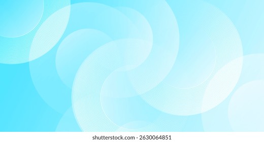 Abstract Light Blue Background With Circular Gradient Patterns and Overlapping Shapes. Modern trendy design