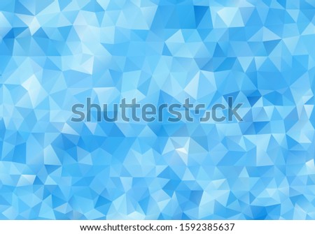 Abstract light blue background. Colorful polygonal mosaic pattern template. Blue vector triangle geometric backdrop. Modern low poly closeup of colorful ice for wallpaper design. Geometric template