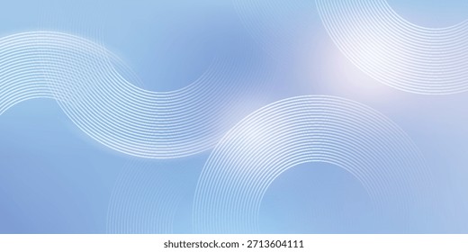Fondo azul claro Abstractas con círculos concéntricos y degradado suave. Fondo de pantalla de Tecnología minimalista. Concepto de Tecnología futurista