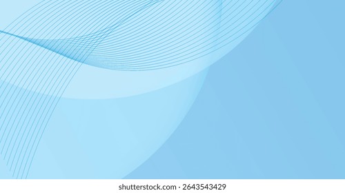 Abstract light blue background with dynamic wave lines and smooth gradient for modern presentations and creative projects, perfect for a minimalist design aesthetic