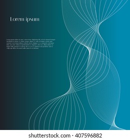 Abstract light blue background with flowing white lines