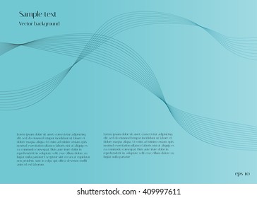 Abstract light blue background with flowing blue lines. Vector background for design magazines and leaflets