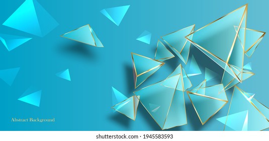 Resumen de fondo azul claro con pirámides de vidrio. Ilustración del vector