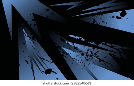 Abstract light blue background with long triangular stripes and grunge effect.