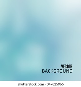 Abstract light blue background with sky and clouds texture, blurred and defocused, in vector
