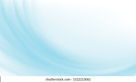 Abstrakter hellblauer Hintergrund mit glatten Kurven. Weich blauer Hintergrund. Vektorillustration.
