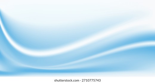 Abstract light blue background with smooth curves. Soft blue wavy background.