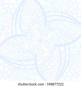 Abstract light blue background, Square hand drawn ornament vector