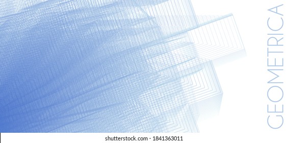 Resumen de fondo azul claro con textura geométrica delgada. Patrón vectorial sublime