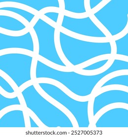 Abstract light blue background with wavy white lines. graphic vector illustration of abstract background