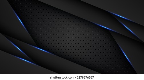 abstract light blue black space frame layout design tech triangle concept gray texture background. eps10 vector