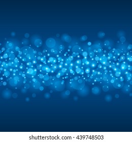 Abstract Light Blue Bokeh Background Vector Illustration. Magic Defocused Glitter Sparkles. Good for promotion materials, Brochures, Banners. Abstract Backdrop.