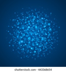 Abstract Light Blue Bokeh Background Vector Illustration. Magic Defocused Glitter Sparkles. Good for promotion materials, Brochures, Banners. Abstract Backdrop.