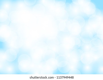 Abstract light blue bokeh blurred background. Vector design