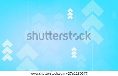 Abstract Light Blue Business Background with Rising Arrows and Geometric Lines