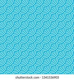 Abstract light blue circle wave seamless pattern background