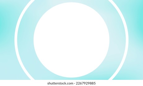 Abstract light blue color vector banner. Blurred saturated sky blue gradient background. Bright smooth spots. Liquid stains with a circle for your text. Vector clouds stock backdrop illustration