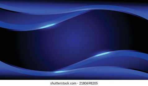 Abstract light blue curve graphic on dark background with copy space for text.