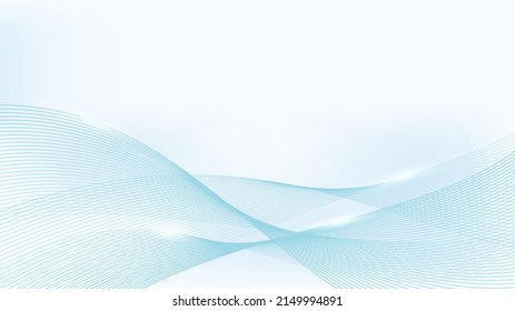 Abstract light blue curved wavy lines background.Vector illustration of curved wavy lines.