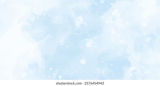 Abstract Light Blue Design with Dreamy Mist and Soft Spiral Patterns, Soothing Misty Blue Background with Gentle Swirls and Fluid Patterns, Hand painted watercolor floral background vector design in e