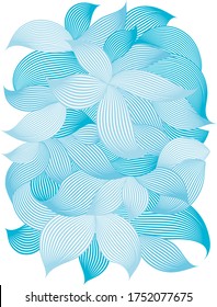Abstract light blue flowing waves-petals, like streams of air or water.