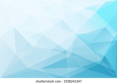 Abstract light blue geometric background. Low polygonal vector mosaic, digital design