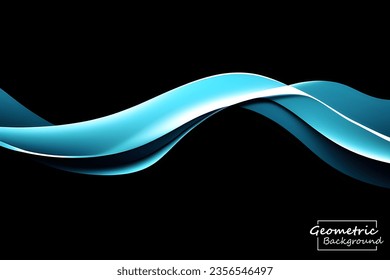 Abstract light blue geometric. Isolate on black background. Vector illustration.