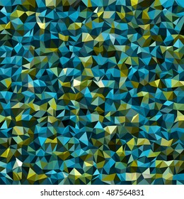 Abstract light blue and gold low-poly vector background - decorative pattern