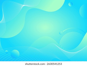 abstract light blue gradient background with waves and flowing line