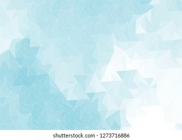 Abstract light blue and gray background textured by chaotic triangles. Geometrical vector pattern.