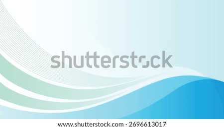 Abstract light blue and green background with 3d flowing wave concept. Abstract blue wave shape with futuristic concept background with text space for poster, banner, slide, cover, presentation.