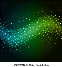 Abstract Light Blue Green Bokeh Background Vector Illustration. Magic Defocused Glitter Sparkles. Good for promotion materials, Brochures, Banners. Abstract Backdrop.