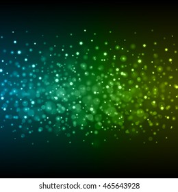 Abstract Light Blue Green Bokeh Background Vector Illustration. Magic Defocused Glitter Sparkles. Good for promotion materials, Brochures, Banners. Abstract Backdrop.
