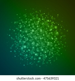 Abstract Light Blue Green Bokeh Background Vector Illustration. Magic Defocused Glitter Sparkles. Good for promotion materials, Brochures, Banners. Abstract Backdrop.