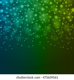 Abstract Light Blue Green Bokeh Background Vector Illustration. Magic Defocused Glitter Sparkles. Good for promotion materials, Brochures, Banners. Abstract Backdrop.